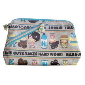 Gray Harajuku Zipper Pouch